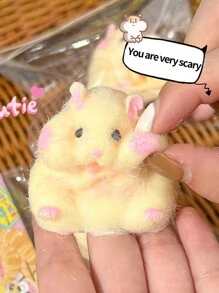 1pc Random Color Cute Plush Hamster Squeeze Toy, Anti-Stress Toy (Toy Surface Has Velvet, Please Do Not Open The Packaging) - Multicolor - View 2