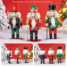 1 件 20 厘米圣诞胡桃夹子小雕像，木制工艺装饰，欧式木偶，节日礼物，有红色/蓝色/绿色可供选择 - 彩色 - 查看 4