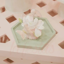 Small Hexagonal Decorative Tray 17x17cm Various Colors - Đỏ - Xem 2