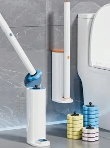 FoBianJie 全新一次性马桶刷，带可拆卸替换头，黄色/蓝色/紫色替换头浴室装饰秋季装饰