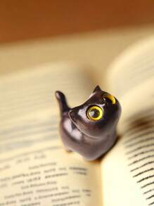 Affascinante figurina di gattino in legno - decorazione per la casa in legno lavorato a mano, idea regalo perfetta Figurina di gatto Accessori per gatti
