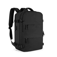 时尚旅行防水背包，带独立鞋袋，男女通用（50L/17 英寸） - 米色 - 查看 5