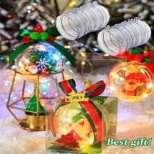 5/10pcs Transparent Christmas Ball, 4cm Plastic Christmas Trees Open Ball, DIY Christmas Tree Hanging Ornaments For Crafts, Weddings, Parties, And Holiday Home Decorations, Christmas Decor Outdoor, Christmas Gifts