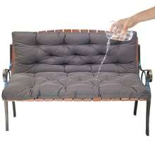 Waterproof Bench Cushion Seat Cushion & Back Cushion Upholstery Cushion For Bench Garden Bench Garden Furniture Porch Swing - Màu xám đen - Xem 6