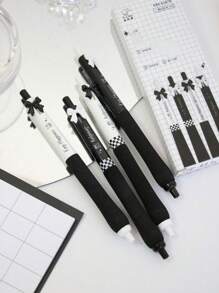 4pcs/Box Bowknot Retractable Ballpoint Pens With 0.5mm Black Ink Refills, Suitable For Back To School, Halloween, Thanksgiving, Christmas, Birthday And Other Occasions Back To School - 4pcs/box Bowknot Gel Pen - View 8