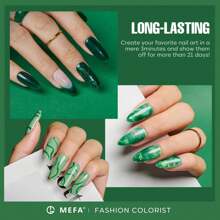 MEFA Green Gel Nail Polish, 6 Colors Green Glitter Nail Polish Gel Dark Avocado Sage Green Evergreen Sparkle Gel Polish Set Soak Off Nail Art DIY Salon Manicure Nail Art Holiday Gifts For Women - 彩色 - 查看 2