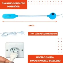 Luminária para maquina de costura 20 Leds- com imã - NYBC - Azul e Branco - Visão 4