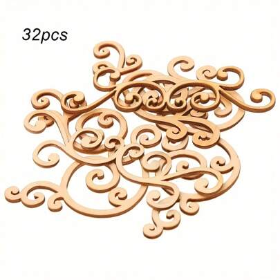 32 grandes formes florales en bois - décorations et décorations d'artisanat en bois
