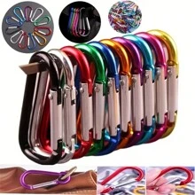 10pcs Aluminum Alloy D-Ring Buckles, Multifunctional For Outdoor Camping, Hiking, Fishing And Gear Attachments - Multicolor - View 2