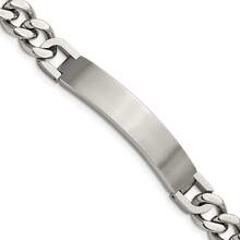 The Black Bow Men's Stainless Steel Adjustable Curb Link Brushed I.D. Bracelet, 9 In