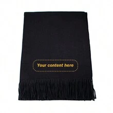 [ Customization ] 1 Thick Autumn/Winter Shawl, Embroidered Personalized Custom Text Content, Elegant And Fashionable Scarf.