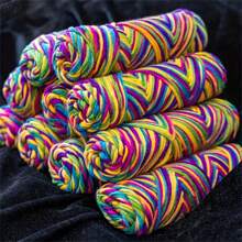 1 szt./2 szt. Różnorodna przędza akrylowa - samopasująca, 8-nitkowa, mieszane kolory, 100% akrylowa włóczka rzemieślnicza do projektów dziewiarskich i szydełkowych - Wielokolorowe - Zobacz 2