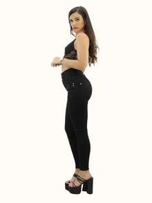 Jeans Corte Colombiano Push Up - Negro - Ver 2