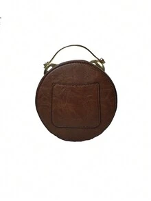 2024 New Retro Clock Design Mini HaldBag, Classic Steampunk Style Satchel Bag For Women - Brown - View 7