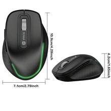 JOMAA Rechargeable Wireless Silent AI Mouse 2.4G Dual Modes Wireless AI Smart Mouse Voice Controlled Typing/Voice Translation/AIPPT/AiText AI Mouse For Win7/8/10/11/MasOS(Black) - Black - View 8