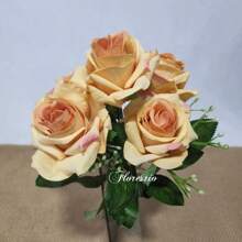 Pink Velvet Bouquet Artificial Flower For Wedding Decoration, Arrangements, Decorating Parties And Home - Champagne - View 3
