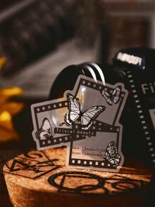 1 件装胶片拼贴笔记本材料装饰拼贴用于礼品标签、可切割 DIY 纸工艺品用于垃圾日记本套件、剪贴簿、礼品盒、贺卡、冒险书 - 彩色 - 查看 9