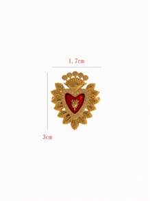 1pc Fashionable Creative Elegant Design Copper Inlaid Synthetic Asymmetric Teardrop Heart Ring, Suitable For Women, Sisters, Couples As Jewelry Gift, Also Suitable For Valentine's Day, Daily Gathering, Date, Party, Banquet, Wedding, Holiday, Summer Beach Vacation And Other Occasions, Red Accessory - Ring - View 12