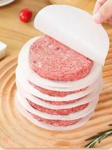 100pcs/200pcs/300pcs/400pcs Silicone Coated Burger Patty Separator Paper, Non-Stick Oil Proof Interleaving Paper, Meat Freezing Divider Paper - White - View 1