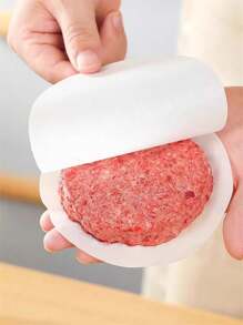 100pcs/200pcs/300pcs/400pcs Silicone Coated Burger Patty Separator Paper, Non-Stick Oil Proof Interleaving Paper, Meat Freezing Divider Paper - White - View 3