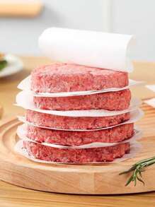 100pcs/200pcs/300pcs/400pcs Silicone Coated Burger Patty Separator Paper, Non-Stick Oil Proof Interleaving Paper, Meat Freezing Divider Paper - White - View 4