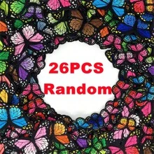 13/26/52/78pcs Butterfly Patches Random Iron On Embroidery Patches Applique For Clothing DIY Sewing Stickers Assorted Colors