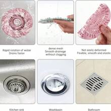 1pc Bathroom Drain Filter, Toilet Odor-Resistant Floor Drain Cover, Shower Hair Catcher - White - View 5