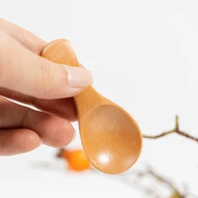 2/4/8pcs Mini Wooden Spoon - Kitchen Item, Perfect For Condiments, Sweeteners And Ice Cream - Short Handle, Easy To Grip - Kitchen Gadget For Everyday Use,School Supplies - Multicolor - View 3