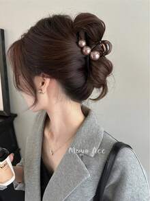 1 件优雅精致的人造珍珠发夹，中号，发夹发型配件，适合女士配饰 - 彩色 - 查看 3