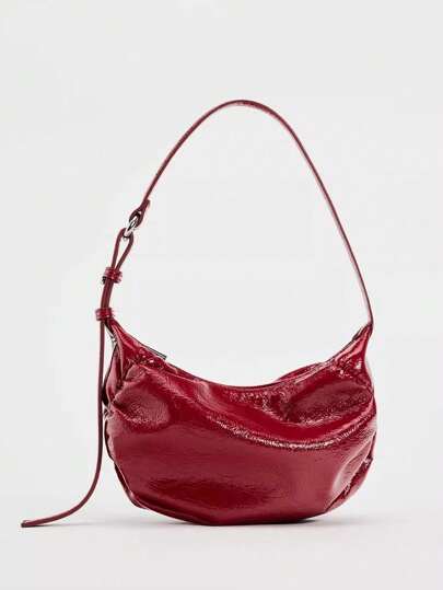 New Autumn/Winter Women Pleated Armpit Crescent Shoulder Bag Suitable For Office, Business, Students And School Photo Taking