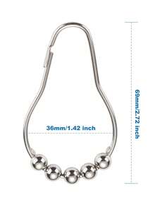 6-12pcs Shower Curtain Rings, Stainless Steel Shower Curtain Hooks Rings Rust Proof, Smooth Sliding Anti-Drop Double Shower Hooks For Shower Curtain, Rods, Shower Rod, Polished Nickel, Bathroom Shower Rods And Curtains. - Multicolor - View 3