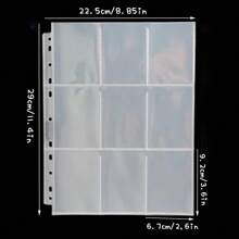 50 个/包 900 个口袋 A4 11 孔活页夹补充袋，通用 3 英寸收集书袋，9 格双面明信片卡片夹，返校，返校，学校用品