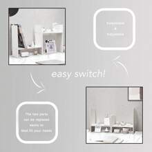 Oaoleer 1SET Storage Desktop Organizer For Your Desk Space, Double H Plants Display Shelf, Home Office Storage Rack Adjustable Stackable For Office, Dormitory, Home - Free Standing Shelf White - 白色 - 查看 4