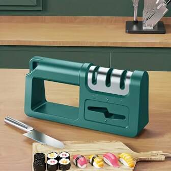 1pc New Four-In-One Diamond Knife Sharpener, Multi-Functional Household Manual Quick Knife Sharpening Tool, Kitchen Knife Scissors, Blade Opening