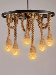 1 pieza/1 luz/2 luces/4 luces Lámpara multifuncional hecha a mano con cuerda vintage con control remoto USB, iluminación colgante para el hogar, sala de estar, dormitorio, como luz nocturna, para estudio, creativa, de ocio y entretenimiento, y para acampar al aire libre