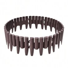 Froadp Froadp Plastikowe obrzeże trawnika, płot ogrodowy z imitacji drewna, granica kwietnika, obrzeże trawnika, obrzeże ogrodu (dł. x wys.): 28 cm x 24 cm