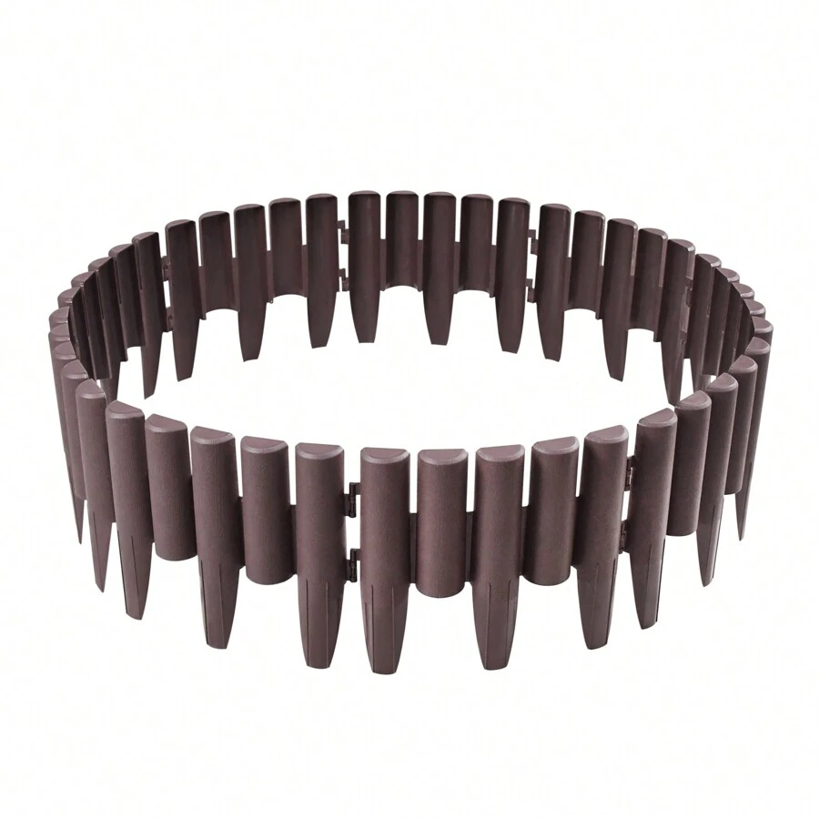 Froadp Froadp Plastikowe obrzeże trawnika, płot ogrodowy z imitacji drewna, granica kwietnika, obrzeże trawnika, obrzeże ogrodu (dł. x wys.): 28 cm x 24 cm