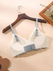 QXCQ Women's Love Detail Underwear, Invisible, Non-Wired, Wrinkle-Free, Anti-Sagging, Push-Up, Comfortable, Lingerie