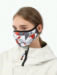 1 件男女通用拼色保暖口罩，防风户外面罩，舒适亲肤，适合秋冬季 - 彩色 - 查看 3