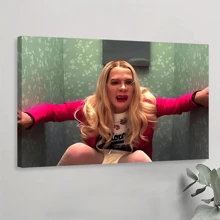 1Pc Framed Canvas Wall Art Poster Funny Bathroom Movie Wall Art White Chicks Movie Poster Retro Toilet Decor Humor Bathroom Wall Decor Toilet Sign Picture Posters Canvas Print - 黑色 - 查看 1
