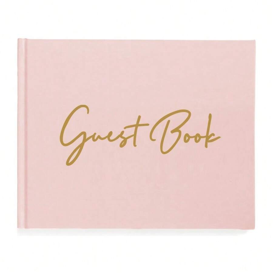 1pc Guest Book For Wedding, Party, Special Events - Elegant Gold Foil Edged Visitor Registry Book, Great For Weddings, Celebrations, Parties And Bridal Showers,Christmas