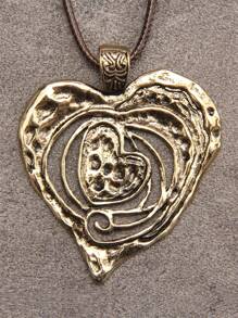Multi-Layered Asymmetrical Heart-Inspired Distressed Style Pendant Necklace With Large Heart-Shaped Element, Gothic Hip-Hop Style Jewelry For Men And Women, Perfect For Daily Wear As Well As Festival Gifts Valentines,Mom,Mother,Mother's Day,Gift - Wax Rope Style - View 15