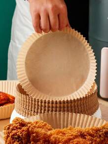 50/75/100 peças, papel redondo para fritadeira a ar, papel descartável para forro de fritadeira a ar, panela para forro de fritadeira a ar, tigela de cesta de papel, assadeira, acessórios para forno, utensílios para assar, utensílios de cozinha, acessórios para cozinha