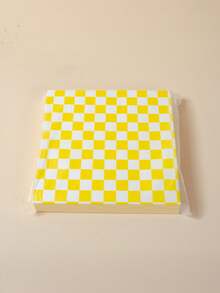 50 piezas Papel encerado a prueba de grasa con diseño cuadriculado creativo para restaurante, almohadilla para aperitivos, papel para envolver pan, pollo y otros - Multicolor - Ver 3