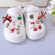 2/14 件可爱鹿角卡通饰品，节日派对鞋饰 - 彩色 - 查看 4