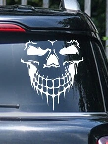 1pc Large Size Skull Car Sticker, Skull Decal Sticker For Auto Engine Hood, Side Door, Car Styling - S 13cm*11cm - View 5