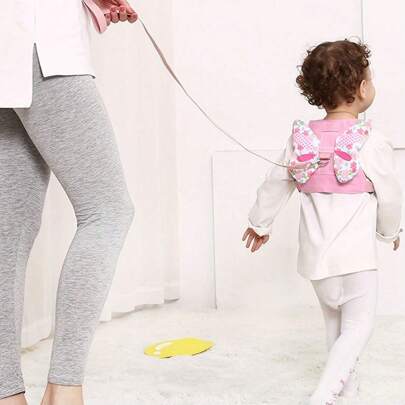 1 件防丢失幼儿背包牵引绳，儿童背带，蝴蝶设计