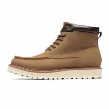 Men's Moc Toe Boot Fashion Comfort Casual Wedge Boots Fluff Lining - 棕色 - 查看 4
