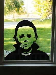 Halloween Holiday Decals Horror Living Room Sticker Funny Door Window Mirror Vinyl Art Decor For Car Window Home - Black - View 2