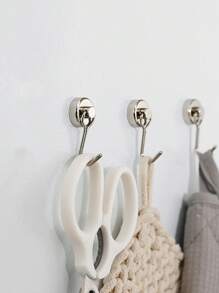 1 pieza Gancho magnético potente, Gancho magnético adhesivo para refrigerador de cocina, Gancho magnético giratorio sin perforación y sin dolor para puerta antirroba de entrada